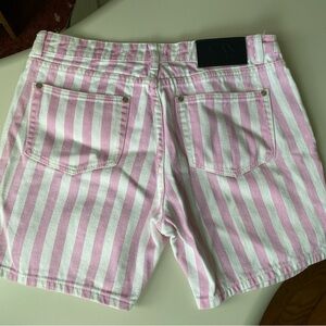 Boohoo Man pink striped shorts